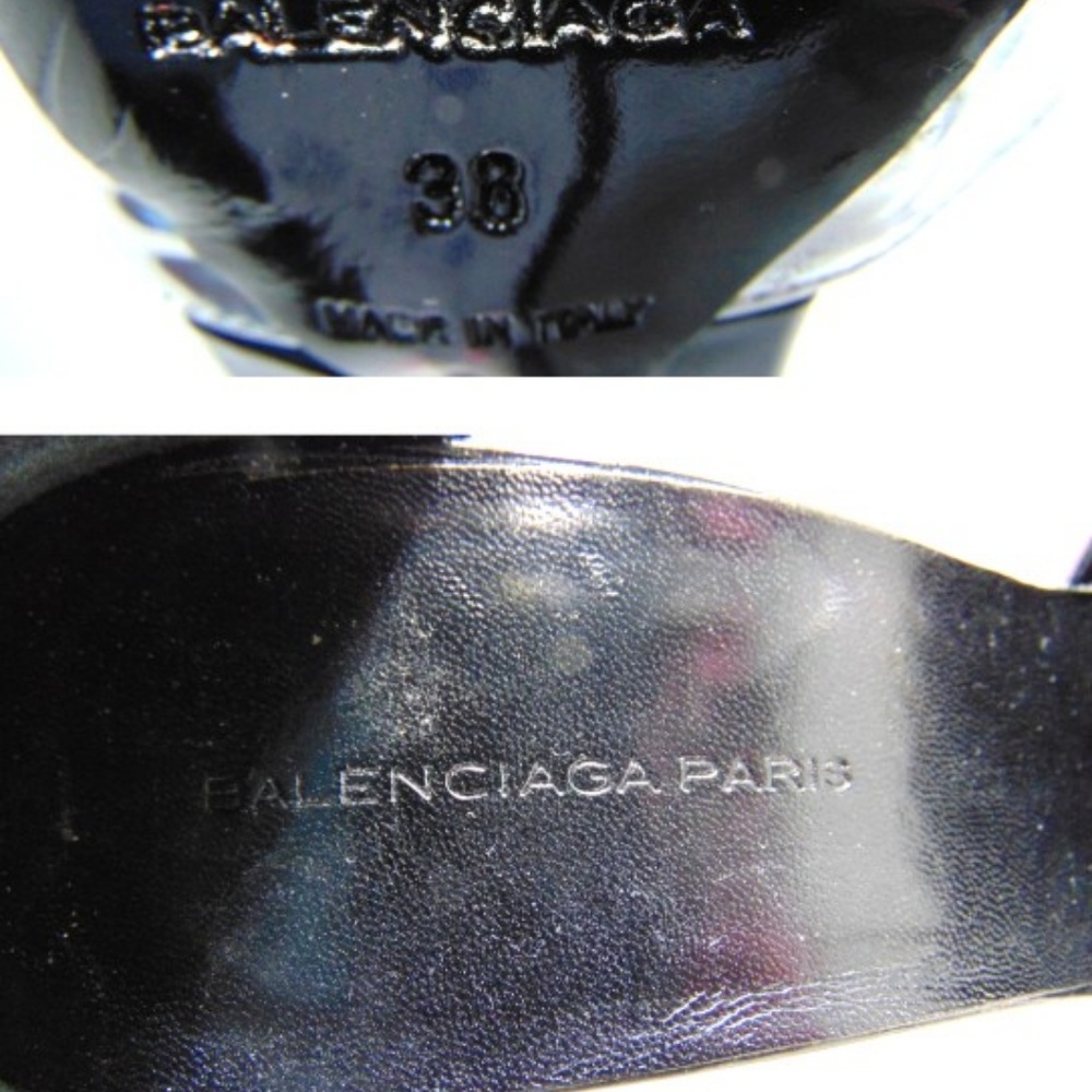 Balenciaga Black/White/Silver Point Metallic Heels - Picture 6 of 6